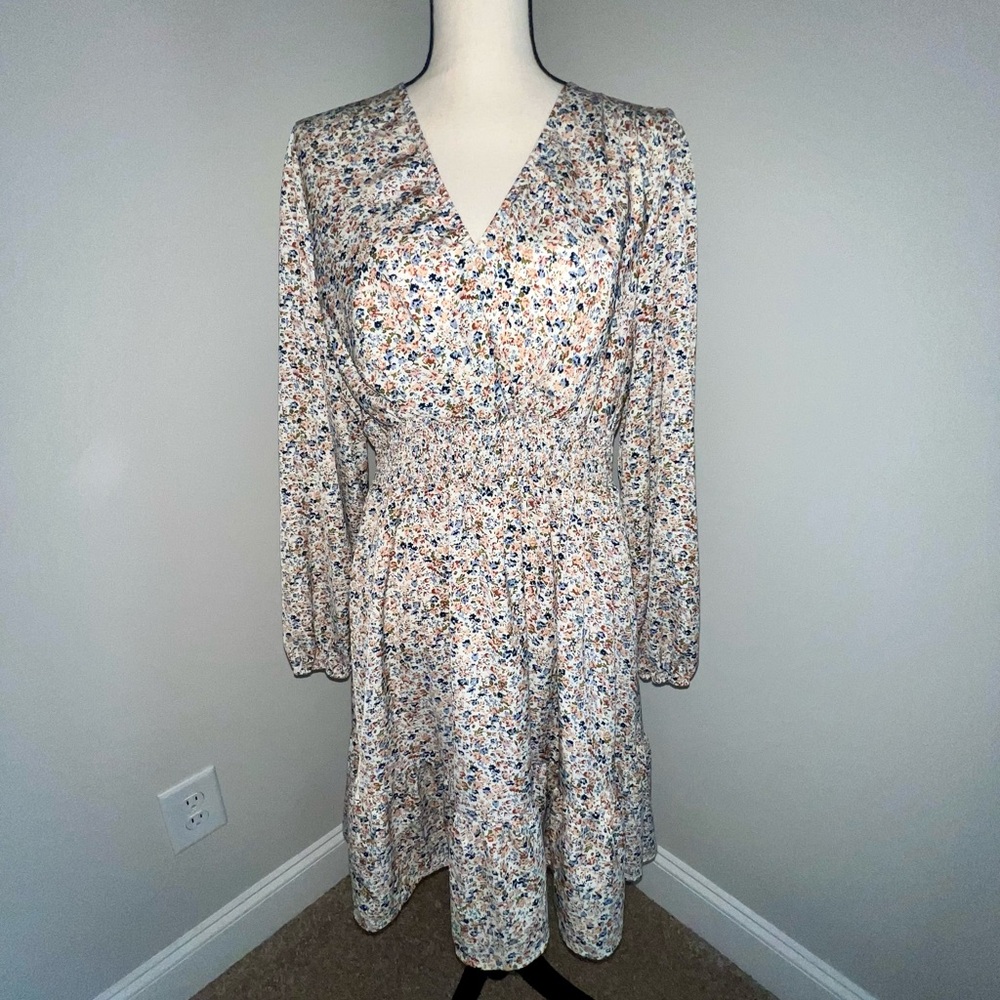 Multicolor Floral Long Sleeve Dress
